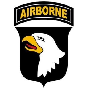 101st Airborne flag white
