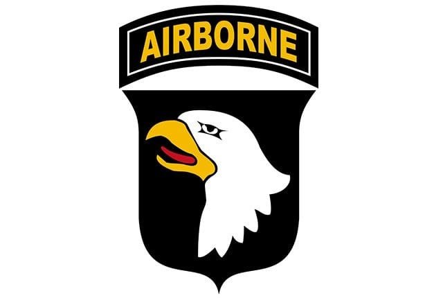 101st Airborne flag white
