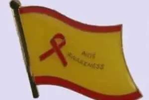 Aids Awareness flag pin