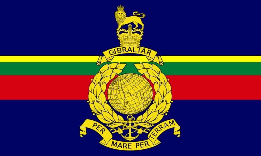 Royal Marines flag By sea by land