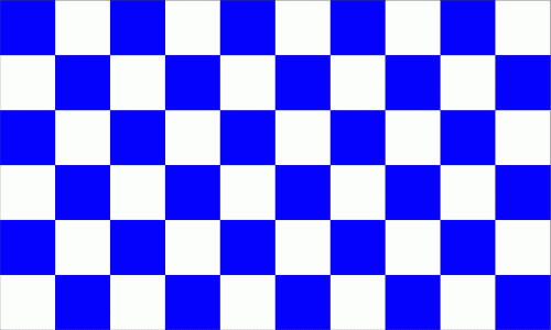 Chequered flag blue white