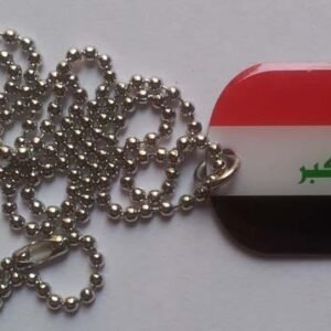Iraq flag dog tag necklace