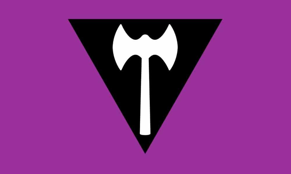 Labrys lesbian flag