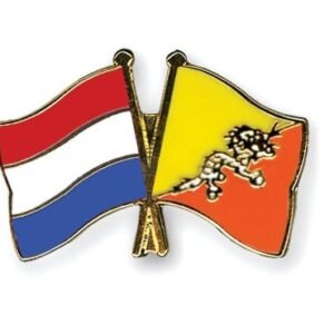 Netherlands Bhutan flag Friendship Pin