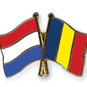 Netherlands Romania flag Friendship pin