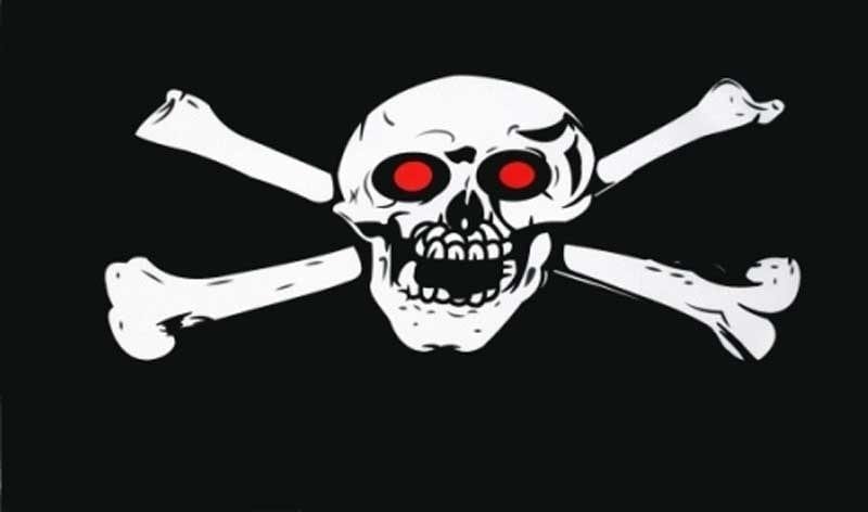 Pirate vlag Skull Red Eyes