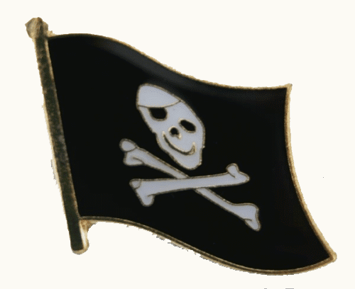 Pirate flag pin