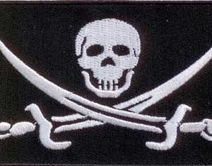 Pirate 2 swords flag patch