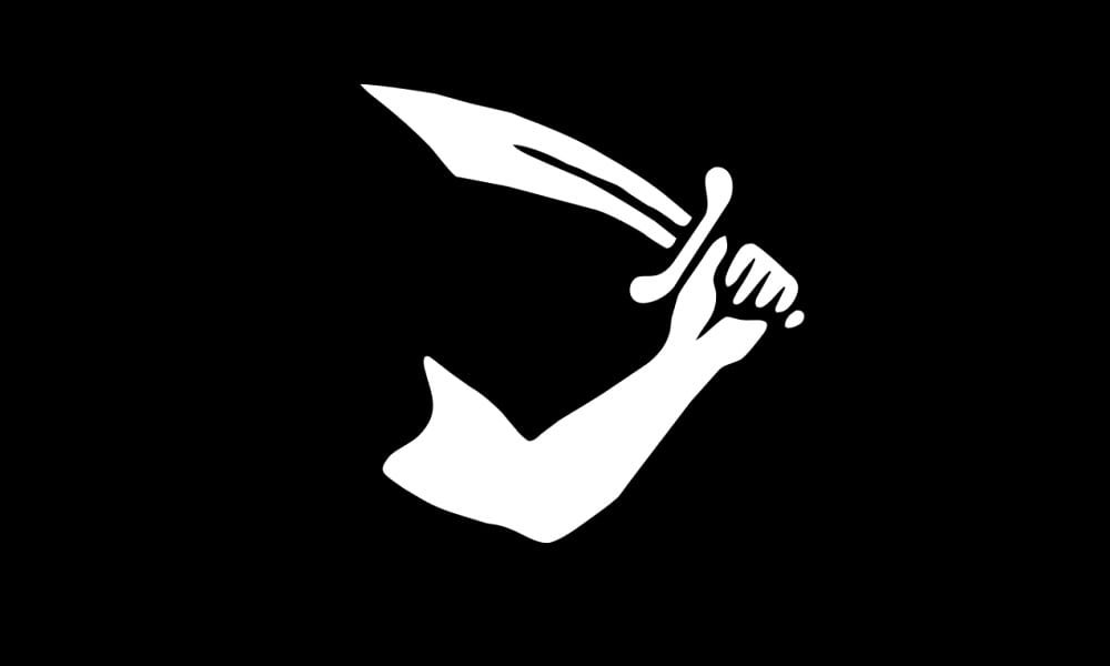Pirate vlag Arm Sword Thomas Tew