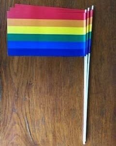 50 Rainbow Pride waving flags