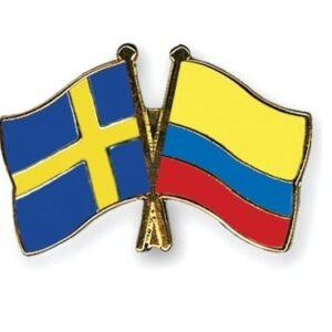 Sweden Colombia Flag Friendship pin