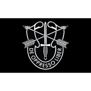 U.S. Army Special Forces De Oppresso Liber Black 150D Poly Flag 3'x5'