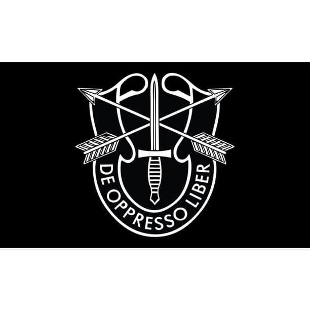 U.S. Army Special Forces De Oppresso Liber Black 150D Poly Flag 3'x5'