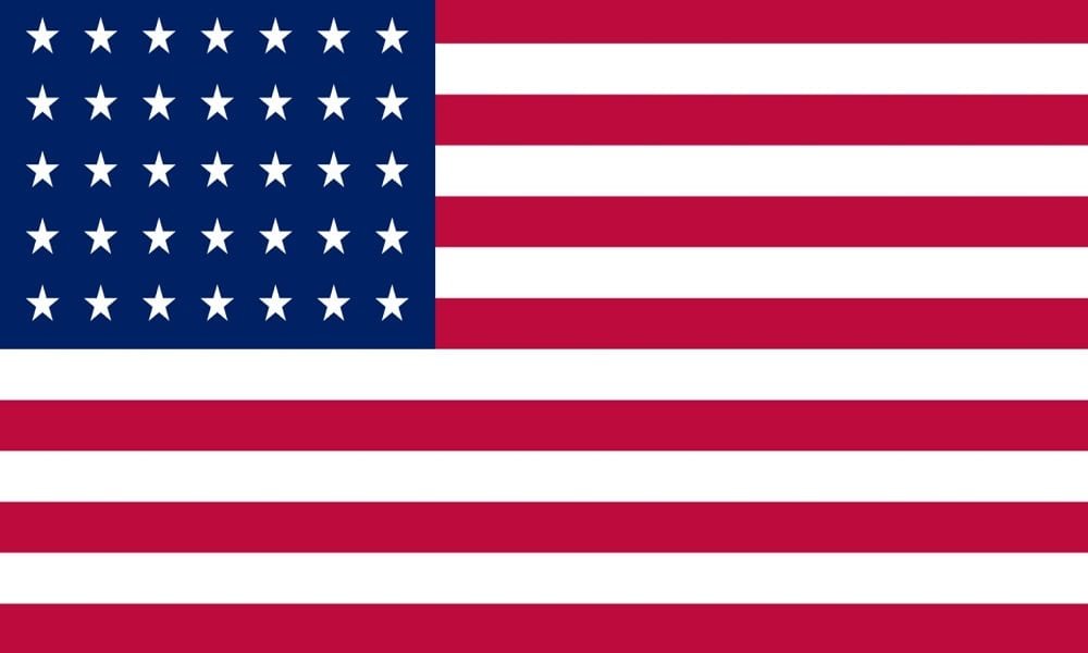 USA vlag 35 Stars 1st Cavalry 1863 tot 1865