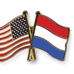 USA Netherlands flag friendship pin