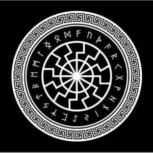 Rune Circle Viking wheel flag