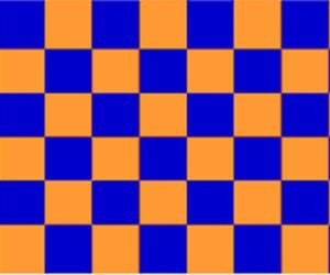 Chequered flag blue orange