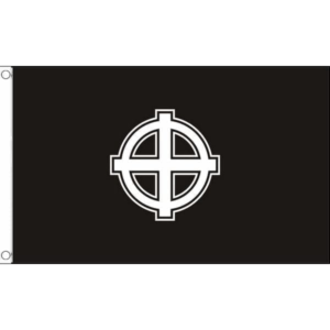 Celtic Cross flag black white