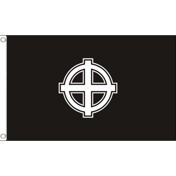 Celtic Cross flag black white