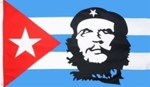 Cuba flag with Che Guevara
