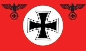 DR Germany Red flag with Iron Cross