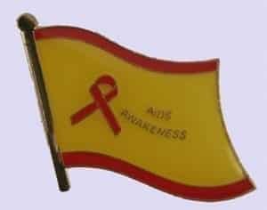 Aids Awareness flag pin
