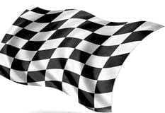 Chequered Formule One black White flag