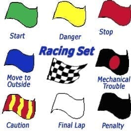 set 6 Racing vlaggen
