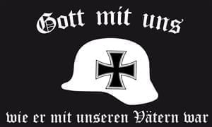German Imperial Gott mit uns Steel Helmet flag