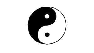 Yin Yang White flag