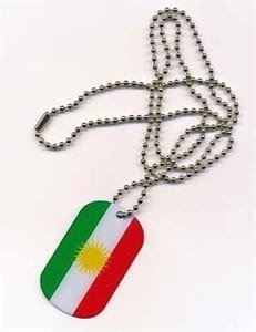 Kurdistan flag Necklace Dog Tag