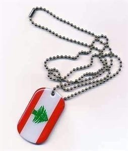 Lebanon flag dog tag