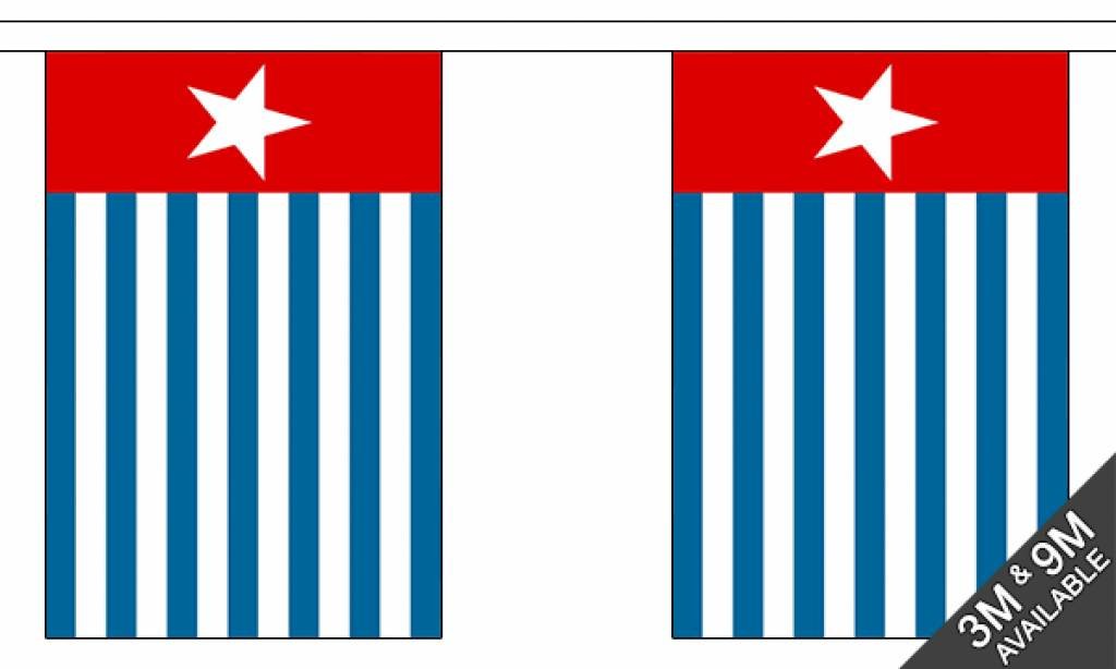 Morning Star West Papua Flag bunting 9m