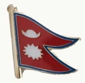 Nepal flag lapel pin