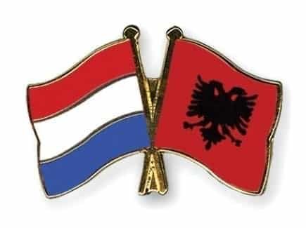 Netherlands Albania flag friendship pin