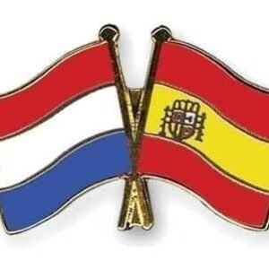 Netherlands Spain flag Friendship pin