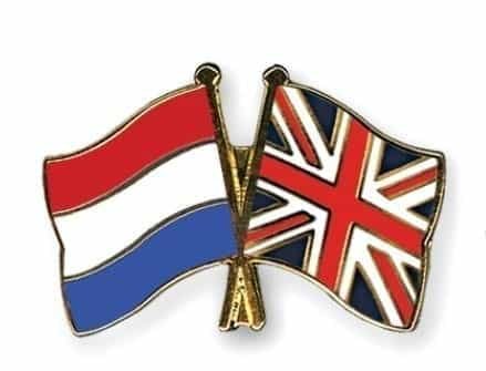 Netherlands UK England flag Friendship Pin