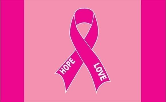 Pink ribbon flag