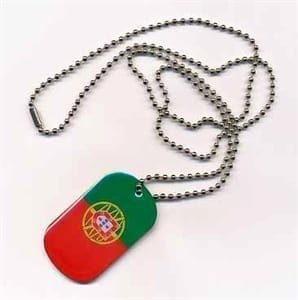 Portugal flag dog tag