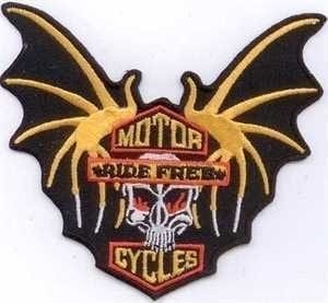 Motorcycle Ride Free flag patch
