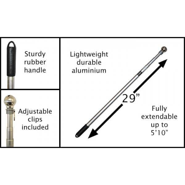 Flag pole, telescopic, aluminium