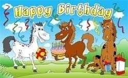 Happy Birthday Horse flag